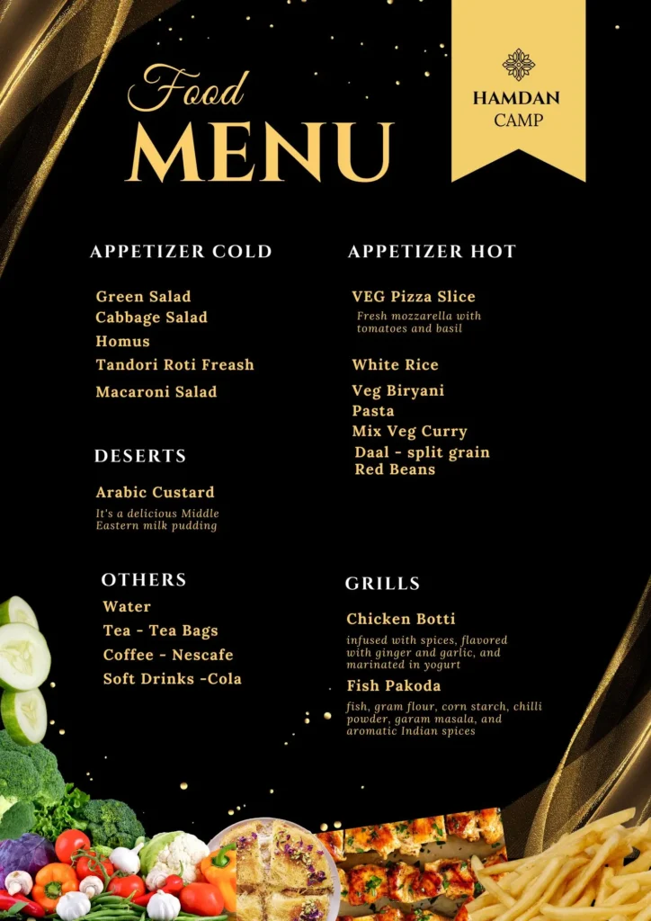 FOOD MENU HAMDAN CAMP