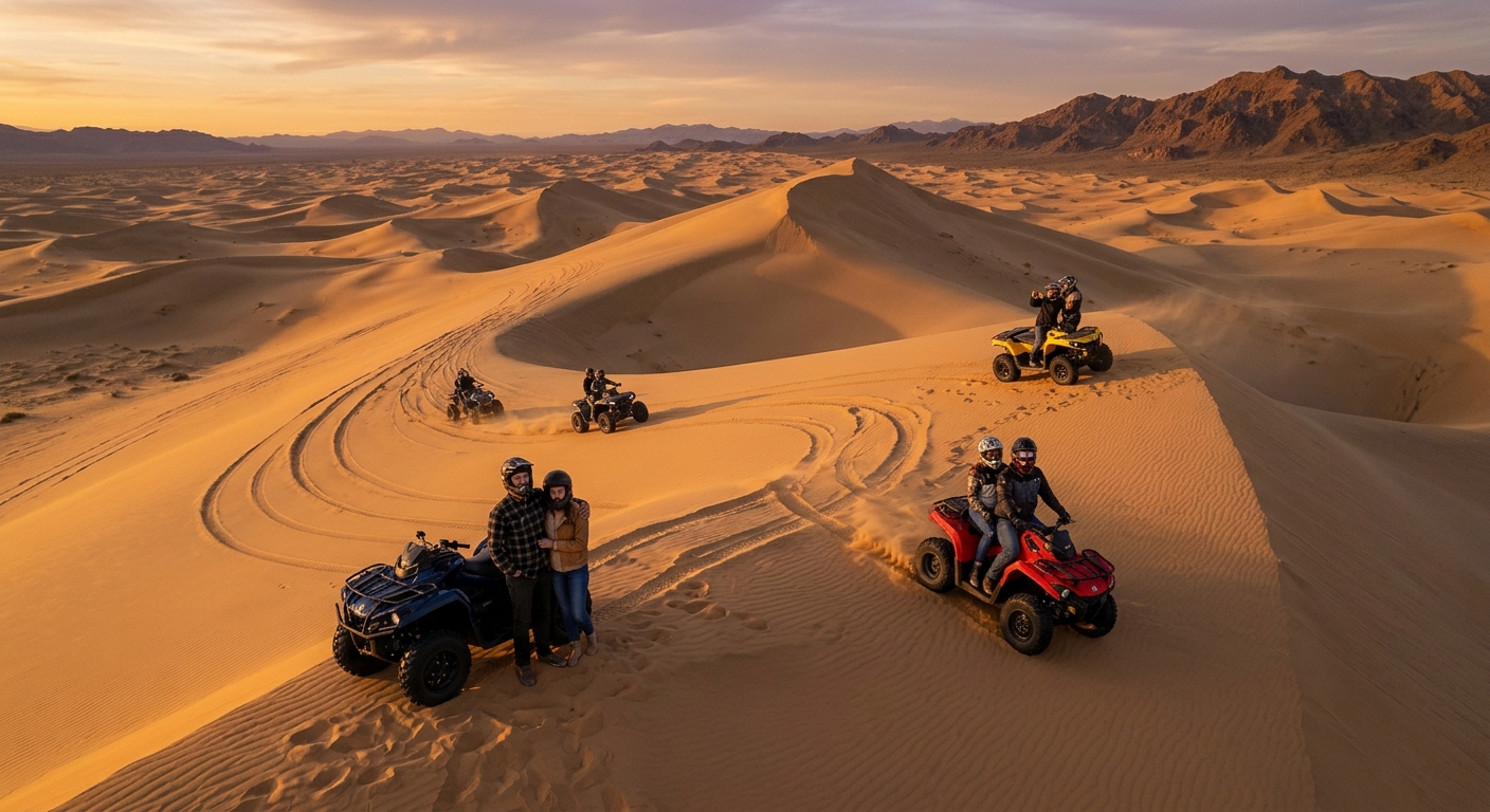 Couples Deep Desert Group Quad Biking Safari in Dubai